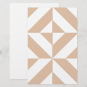 Warm Beige Geometric Deco Cube Pattern (Front/Back)