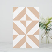 Warm Beige Geometric Deco Cube Pattern (Standing Front)