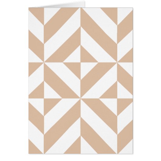 Warm Beige Geometric Deco Cube Pattern (Front)