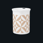 Warm Beige Geometric Deco Cube Pattern Pitcher<br><div class="desc">This abstract,  geometric cubed pattern will add vibrance and classic flair to any home or office decor. Always ready for you to personalize with your name and/or your loved one's name,  as well.</div>