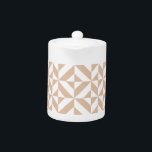 Warm Beige Geometric Deco Cube Pattern Teapot<br><div class="desc">This abstract, geometric cubed pattern will add vibrance and classic flair to any home or office decor. Always ready for you to personalize with your name and/or your loved one's name, as well.</div>