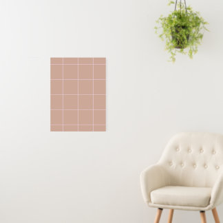 Warm Beige Grid Pattern Minimal Soft Check Design Foam Board