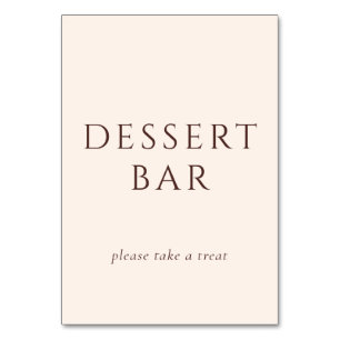 Warm Beige Minimalist Dessert Bar Sign Table Number