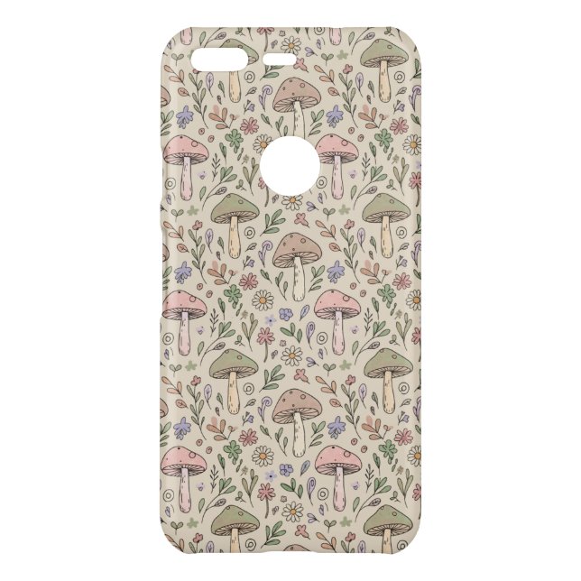 Warm Beige Mushroom Fungi Uncommon Google Pixel Case (Back)