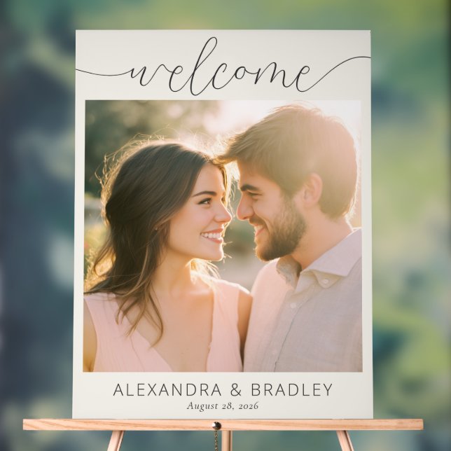 Warm Beige Romantic Photo Acrylic Sign (Neutral)