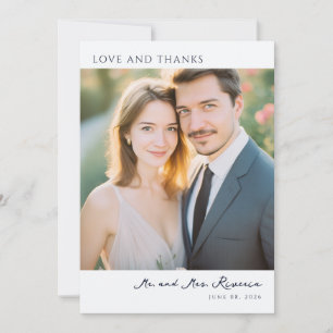 Warm Beige Romantic Photo Thank You Card