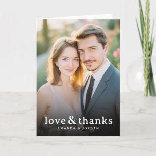 Warm Beige Romantic Photo Thank You Card