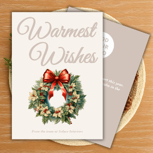 Warm Beige Script Christmas Card