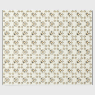 Warm Beige Taupe Floral Medallion Geometric Patter Wrapping Paper