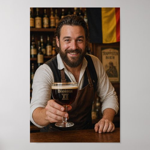 Warm Belgian Barman Welcome Toast Poster