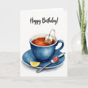 Warm Birthday Blue Cup Card