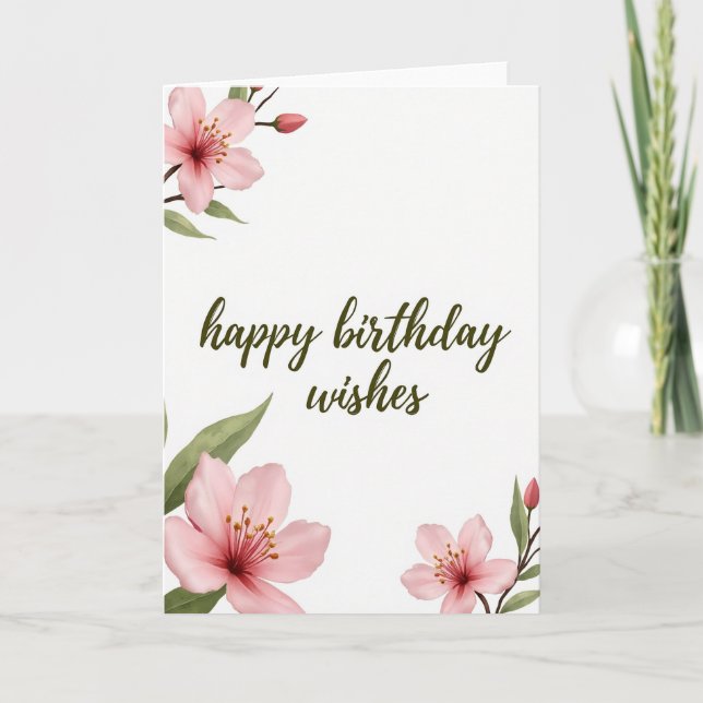 Warm Birthday Gentle Bloom Card (Front)
