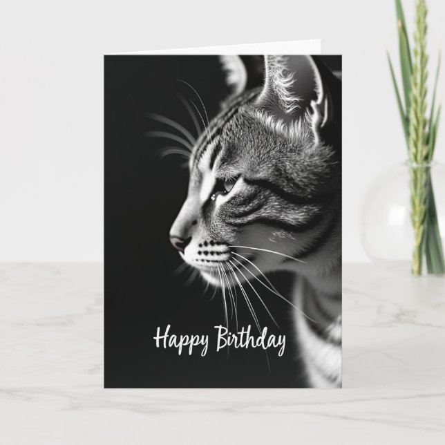 Warm Birthday Graceful Cat Card (Front)