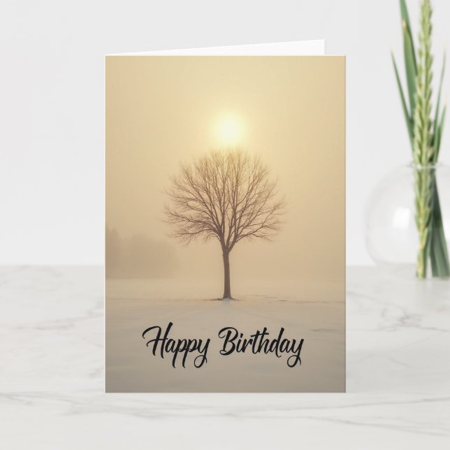 Warm Birthday Tree Card (Front)