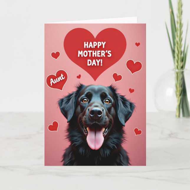 Warm Black Dog Mothers Day Card (Front)