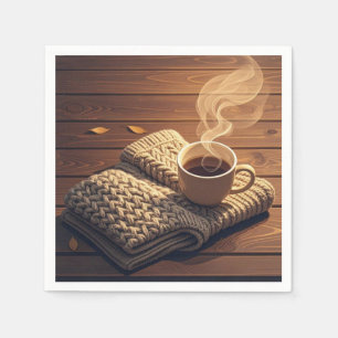 Warm blanket and steamy drink napkins