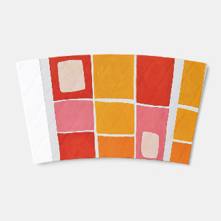 Warm Blocks | Modern Abstract Coffee Cup Sleeve
