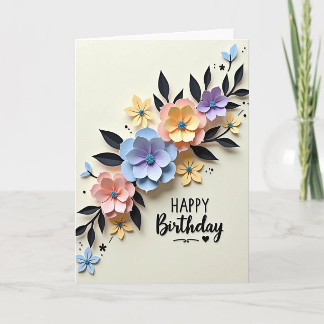 Warm Bloom Birthday Card (Front)