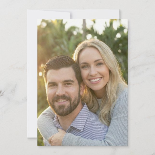 Warm Blue Gray Photo Invitation (Front)