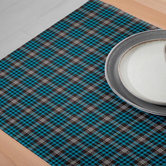 Warm Blue Gray Tartan– Gift for Family Gatherings Long Table Runner (Warm Blue Gray Tartan– Gift for Family Gatherings Long Table Runner)