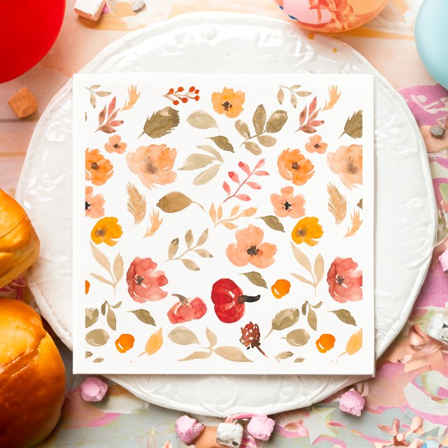 Warm Boho Little pumpkin fall baby shower  Napkins (Warm Boho Little pumpkin fall baby shower Napkins)