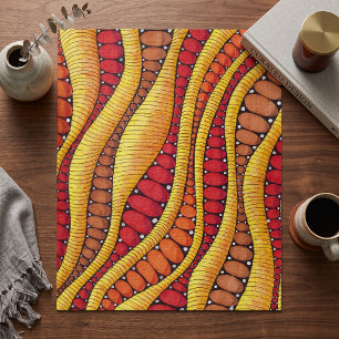 Warm Boho Terracotta Organic Wave Pattern Jigsaw Puzzle