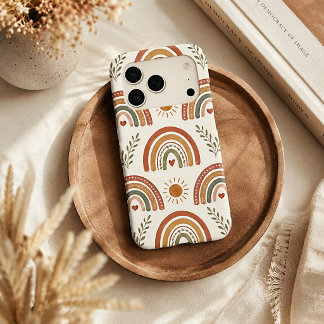 Warm Boho Watercolor Rainbow iPhone 17 Pro Case