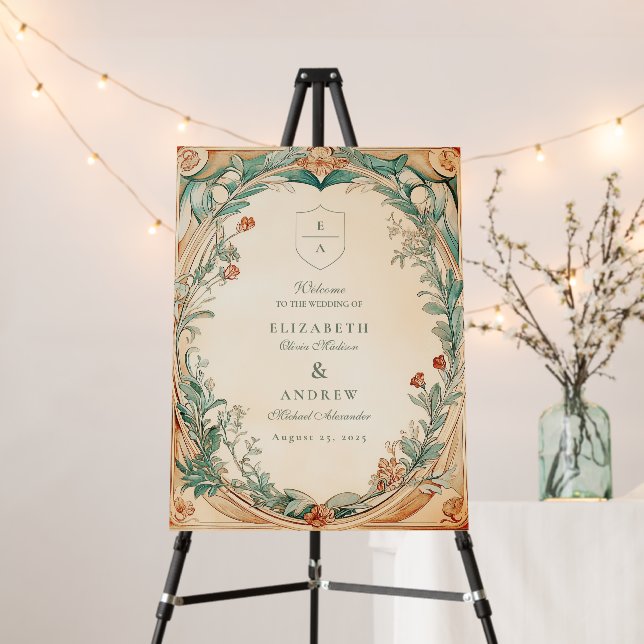 Warm Botanical Frame wedding Foam Board (In Situ (Stand))