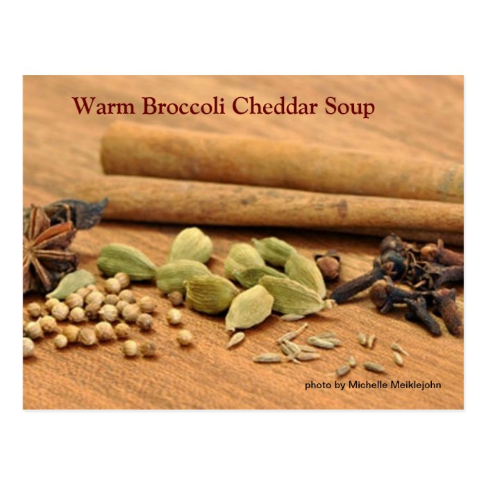 Warm Broccoli Cheddar Soup Postcard