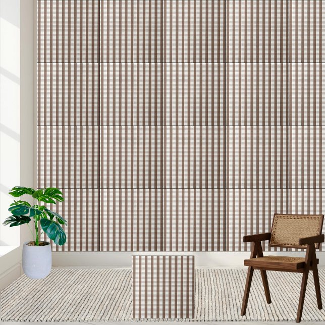Warm Brown and Crisp White Checkered Tile Pattern (Warm Brown and Crisp White Checkered Tile Pattern)