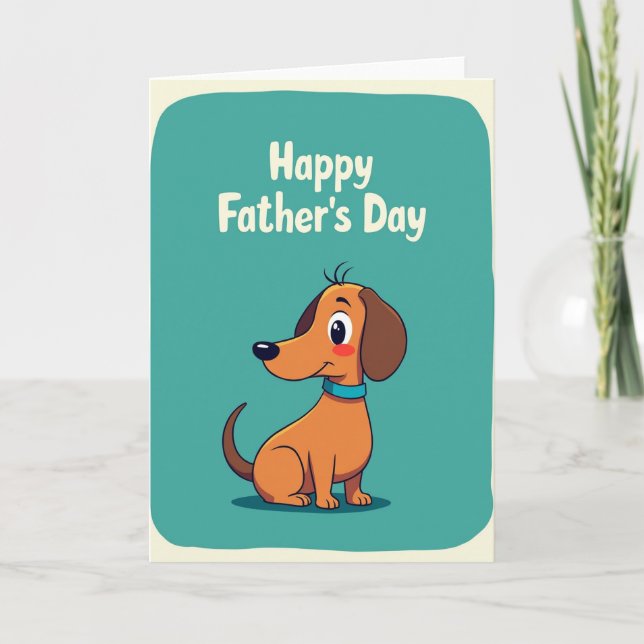 Warm Brown Dog Fathers Day Card (Front)
