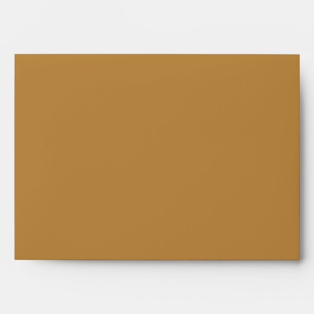 Warm Brown Fall Plaid Basic Solid Bridal Shower Envelope (Front)