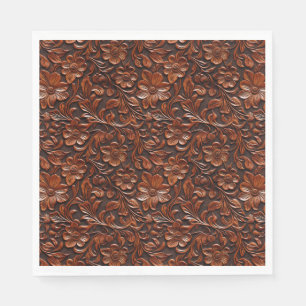 Warm Brown Flowers Napkins