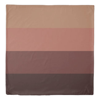 Warm Brown Four Stripe Pattern Duvet Cover