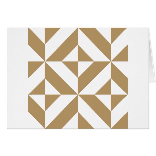 Warm Brown Geometric Deco Cube Pattern (Front Horizontal)