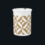 Warm Brown Geometric Deco Cube Pattern Drink Pitcher<br><div class="desc">This abstract,  geometric cubed pattern will add vibrance and classic flair to any home or office decor. Always ready for you to personalize with your name and/or your loved one's name,  as well.</div>