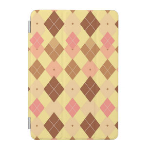 Warm Brown Pink Argyle Pattern iPad Mini Cover