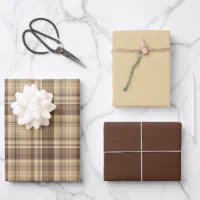 Matte Brown Wrapping Paper, Brown Gift Wrap, Simple and Plaid Wrapping  Paper, Brown Paper Gift Wrap, Matte Wrapping Paper, Unique Gifts 