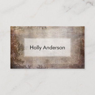 Warm Browns Rustic Grunge Texture with Leaves Business Card