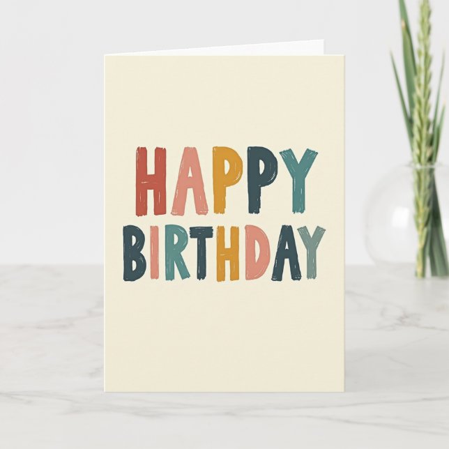 Warm Brushstroke Birthday Card (Front)