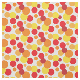 Warm Bubbles - Orange Yellow and  Red Spot Pattern Fabric