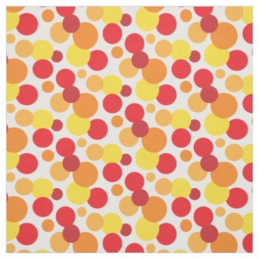 Warm Bubbles - Orange Yellow and  Red Spot Pattern Fabric