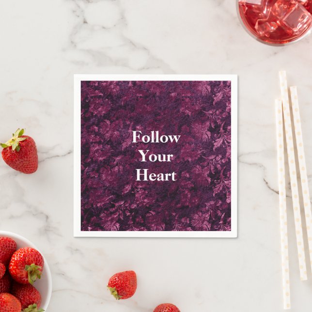 Warm Burgundy Floral Napkins (Insitu)