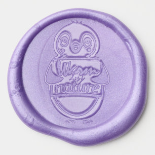 Warm by nature: Adorable Penguin with Playful Text Wax Seal Sticker