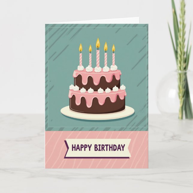 Warm Cake Birthday Card (Front)
