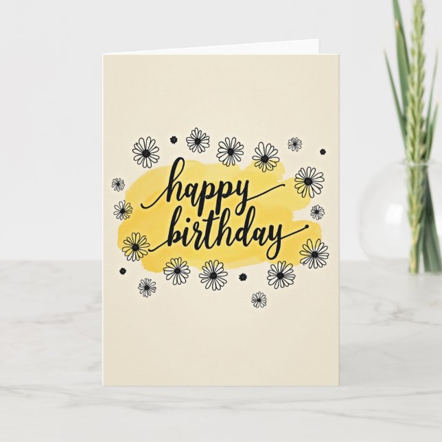 Warm Calligraphy Birthday Card (Front)