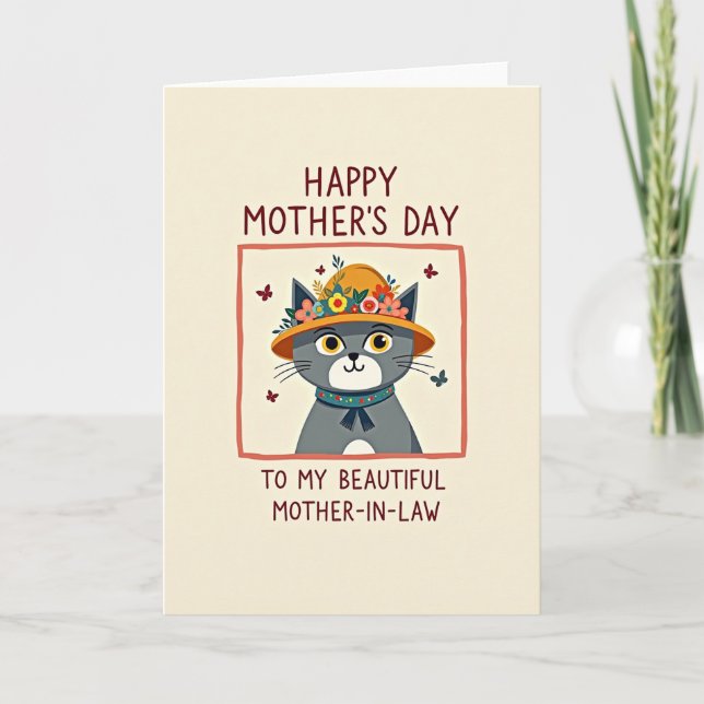 Warm Cat Mothers Day Card (Front)