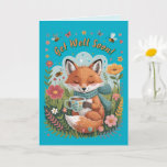 Warm &amp; Cheerful Cozy Woodland Fox Get Well Soon! Card
