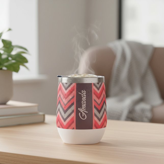 Warm Chevron Thermal Wine Tumbler (Creator Uploaded)