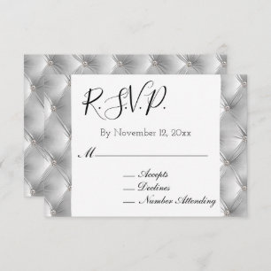Warm Chic Soft Grey Faux Velvet Wedding RSVP Enclosure Card
